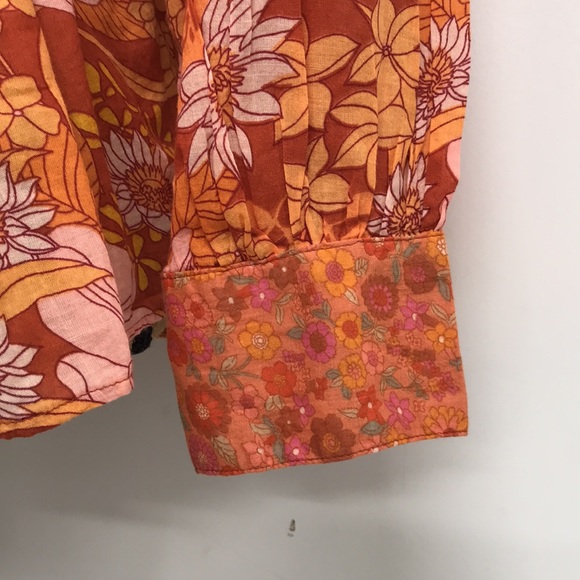 American Eagle Boho Oversized Long Sleeve Square Neck Peasant Blouse - Picture 5 of 8